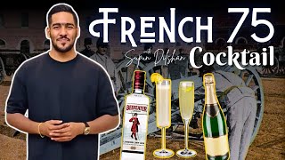 French 75 කොකටේල් | how to make French 75 cocktail | French 75 එකක් හදමු