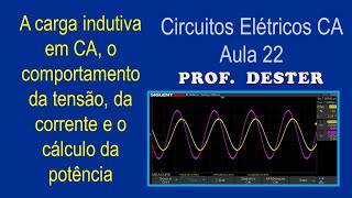 Comportamento da potência, da tensão e da corrente em cargas indutivas, tal como um motor elétrico