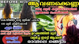 കൊഴിഞ്ഞ ഒരു മുടിക്ക് പകരം 100 മുടി കിളിർക്കും തെളിവ് സഹിതം /castor oil for hair growth/malayalam