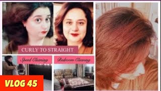 VLOG 45/ Curly to straight | Speed cleaning | Bedroom cleaning