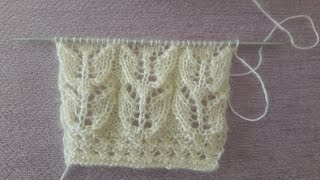 Yıldızlı lastik modeli ile Lale yelek Örneği / Knitting pattern border/ Modelli di lavoro a maglia