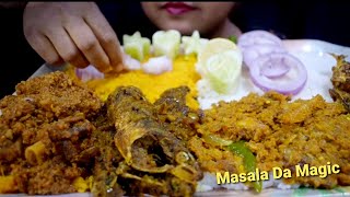 #ASMR Eating | #Spicy #MuttonRara #Sardine Bhuna #Bombay-Duck #Bhuna #Mackerel #Bhuna | No #Talking