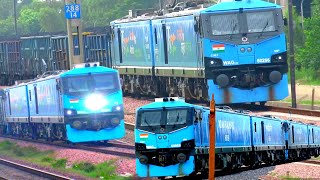 India's Most Powerful Locomotive WAG-12 & Crossings | WAG-12B | Blue Giant WAG12 | Indian Railways