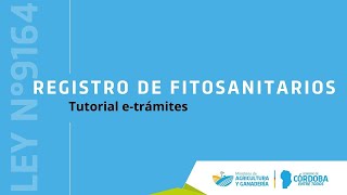 Registro de fitosanitarios: Tutorial e-tramites