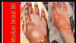 Very Beautiful and easy back hand mehndi design || by Muskan beauti life