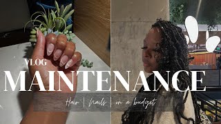 Maintenance vlog at home on a budget | Nails and Hair. #maintenancevlogblack #baddieonabudget