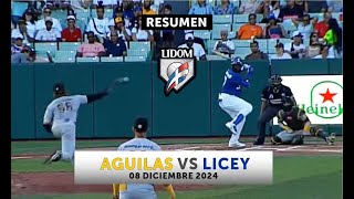 Tigres  vs Aguilas Titanes del Caribe 08 12 2024 Resumen, Licey se lleve la mejor parte