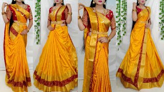 How to Drape saree in different styles❤️/Saree pora new different types/Saree Draping