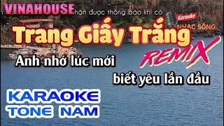 Karaoke Trang Giấy Trắng Remix | Tone Nam | Karaoke Nhạc Sống Sóc Trăng