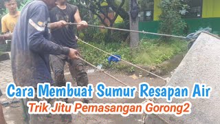 Cara dan Trik Membuat Sumur Resapan Dengan Gorong2  Atasi Genangan Air Di Lapangan Sekolah SMPN36.