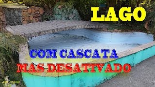 Lago de Jardim Com Cascata de Pedra Desativado - Dica de lago ornamental de jardim