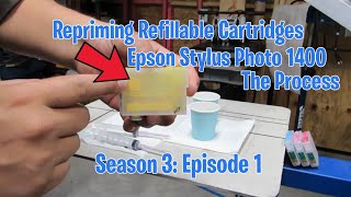 Repriming Refillable Carts on the Epson Stylus Photo 1400 Printer (S3; E1)