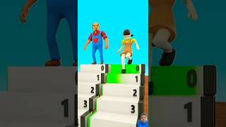 Dance Stairs Race With Squid doll & Neighbor - scary teacher 3d #shorts #squidgame  #funnyshorts