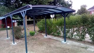 Carport en aluminium anthracite 3x3,63m et polycarbonate 6mm X-METAL