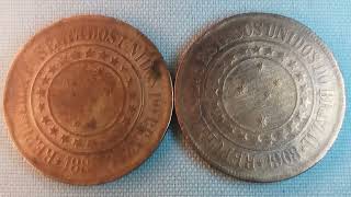 RÉIS DE BRONZE DE 1889 E 1908.#foryou#moedasraras  @numismaticajosevians