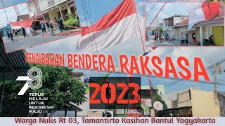 PENGIBARAN BENDERA MERAH PUTIH RAKSASA 2023 #kampungindonesia  #dirgahayuindonesia