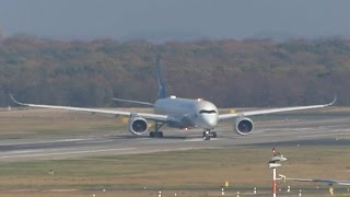 REJECTED TAKEOFF AND TAXIING BACK TO GATE - Cathay Pacific A350-900 at Düsseldorf Airport