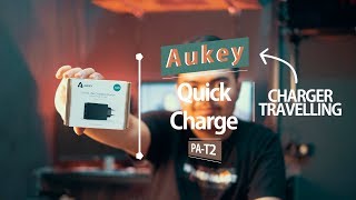 CHARGER TRAVELLING  CEPAT PENUH | REVIEW AUKEY PA-T2 QUICK CHARGE 2.0 ORIGINAL | BAHASA INDONESIA