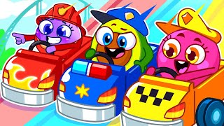 Rides & Slides 🤩🛝 with Police Car and Fire Truck + More Kids Songs & Nursery Rhymes by VocaVoca🥑