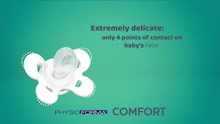 Soothers PhysioForma Comfort ultra ergonomic on baby's face