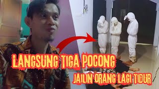 LANGSUNG TIGA POCONG JAILIN ORANG LAGI TIDUR #REACT FRANK POCONG