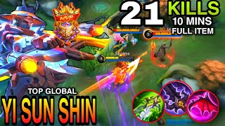 Yi Sun Shin Super Aggressive Play 21 KILLS |YSS Gameplay| |Best Build| |Top Global| By: SkyWee -MLBB