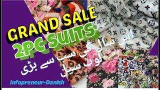 Loot Sale Shandaar Offer 2pc Cotton lawn with Munar Zari Dupatta On Huge Sale || Infopreneur-Danish