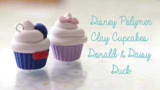 Disney Polymer Clay Cupcakes: Donald and Daisy Duck!