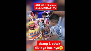 LUCU BANGET ABANG L SAAT POTONG KUE DI MENTARI TV 🤭🥰 #leslar #lestikejora #rizkybillar