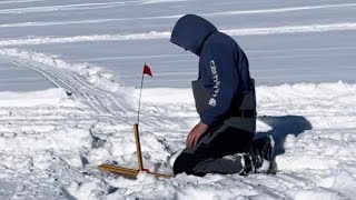 Maine ice fishing for togue at Sebec Lake #icefishing #fishing #maineoutdooradventures