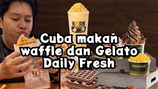 Jom teman makan Waffle dan gelato Daily Fresh