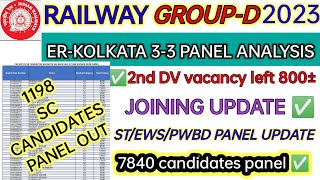 RRC GROUP D ER-KOLKATA ZONE 3-3 PANEL ANALYSIS | 1198 SC CANDIDATES PANEL OUT | JOINING UPDATE 🔥