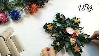 Łatwy świąteczny stroik z rolek po papierze🎄z recyklingu♻️DIY