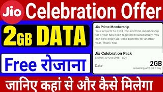 Reliance Jio celebration Pack 2GB Free Data Per Day Offer | Get | Activate Jio 8Gb Data | October