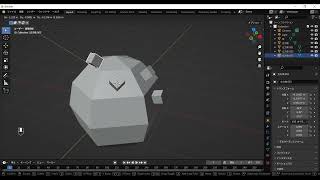 blender オブジェクトにオブジェクト