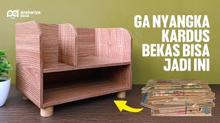 Mudahnya buat rak buku dari kardus bekas