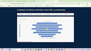 Career Guidance System Using Machine Learning (ML) Algorithms