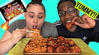 NUCLEAR NOODLES🔥 AND BUFFALO CHICKEN WINGS🍗 MUKBANG | SHELBY XOXO’S XOXO