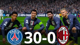 MESSI, RONALDO, MBAPPE, NEYMAR, ALL STARS | PSG 30-0 AC MILAN