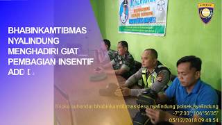 BHABINKAMTIBMAS NYALINDUNG MENGHADIRI GIAT PEMBAGIAN INSENTIF ADD DAN DD KEPADA KETUA RT DAN KADER N