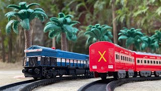 Rajdhani Express Train and WDP4 Locomotive with Coal Wagons Train