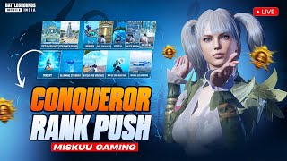 Bgmi Conqueror Rank push 🔥|#miskuugaming #duorankpush #duoconquerorrankpush #live #bgmilive