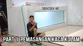 Cara Pemasangan Kaca Kolam 3 Meter Sistem Tabok || Mega Tank Predator 4 ton. #megatank#paludarium