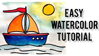 How to Draw and paint a Boat Easy Method | Easy Step by Step Tutorial of Boat Drawing and Painting