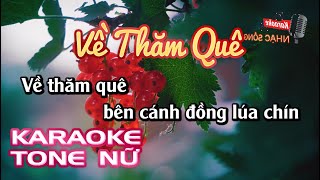 Karaoke Về Thăm Quê - Huy Thái | Tone Nữ | Karaoke Nhạc Sống Sóc Trăng