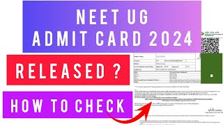 NEET Hall Ticket 2024 | How To Check NEET UG Hall Ticket