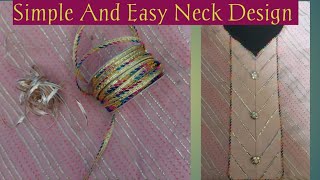 Kurti Neck Design Very Simple And Easy || Kurti Ke Neck Ka Design 🦋 #neckdesigns #kurtidesign #yt