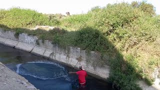 este pescador le metió su atarraya y no se percató que atraparía esto.. en este lugar