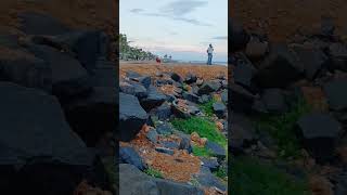 PONDICHERRY Beach ⛱️🏖️ Rock Beach #shorts #beach #beachvibes