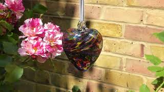 Sienna Glass 8 cm Multicoloured Heart